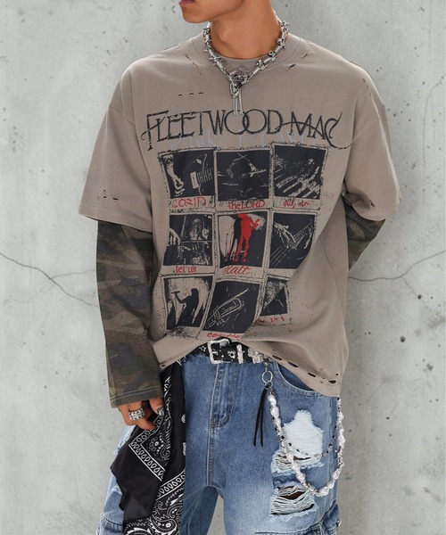 mushwear(マッシュウェア)の「グランジフェイクレイヤード オーバーT(Tシャツ/カットソー・メンズ・グレー・X-LARGE/LARGE/MEDIUM/SMALL)」の3枚目の写真