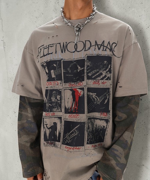mushwear(マッシュウェア)の「グランジフェイクレイヤード オーバーT(Tシャツ/カットソー・メンズ・グレー・X-LARGE/LARGE/MEDIUM/SMALL)」の4枚目の写真