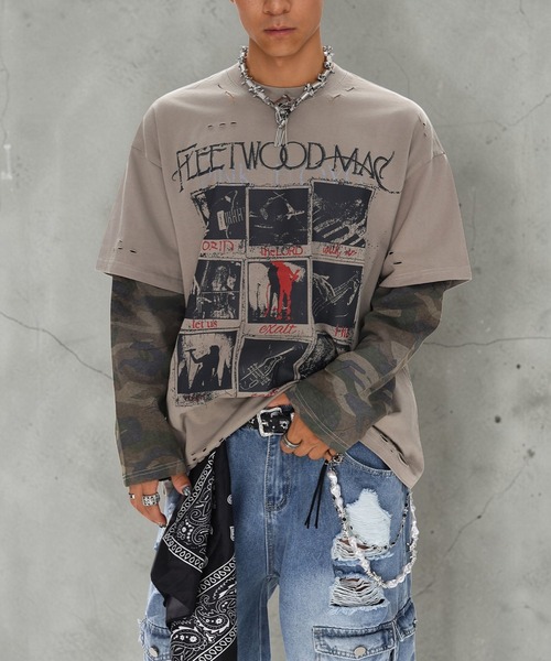 mushwear(マッシュウェア)の「グランジフェイクレイヤード オーバーT(Tシャツ/カットソー・メンズ・グレー・X-LARGE/LARGE/MEDIUM/SMALL)」の5枚目の写真