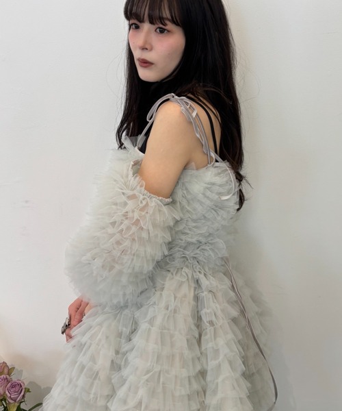 HONEY MI HONEY（ハニーミーハニー）の「tulle tiered two-way tunic（チュニック・レディース・ベビーピンク/オフホワイト/ミント・FREE）」の19枚目の写真