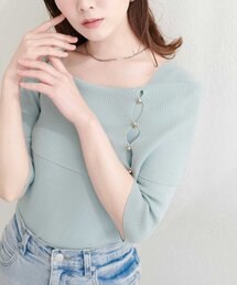 natural couture | オフショルデザイン半袖ニット(ニット/セーター)