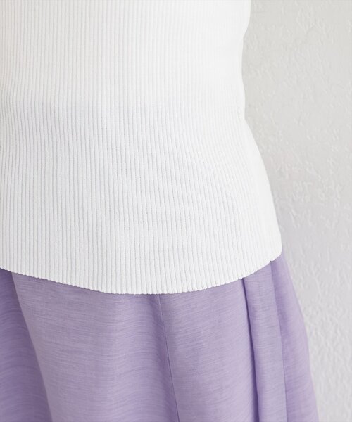 natural couture(ナチュラルクチュール)の「オフショルデザイン半袖ニット(ニット/セーター・レディース・イエロー/ピンク/オフホワイト/ブラック/サックスブルー・FREE)」の17枚目の写真