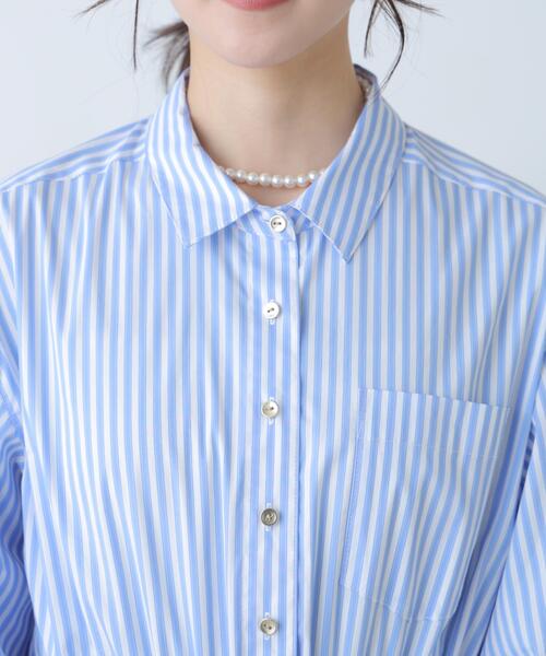 FREE'S MART(フリーズマート)の「ロングシャツワンピース(ワンピース・レディース・ホワイト系その他/ホワイト/ブルー・MEDIUM/SMALL)」の10枚目の写真