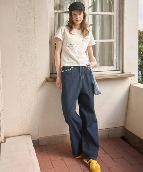 Birthday room(バースデイルーム)の「アソートボタンワイドデニム/Assorted Button Wide Denim(デニムパンツ・レディース・ブルー・FREE)」の11枚目の写真