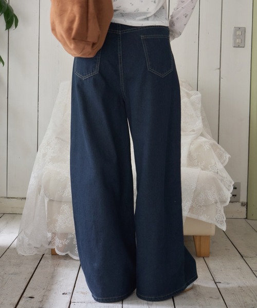 Birthday room(バースデイルーム)の「アソートボタンワイドデニム/Assorted Button Wide Denim(デニムパンツ・レディース・ブルー・FREE)」の14枚目の写真