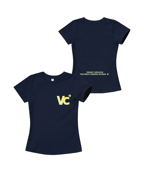 VENHIT（ベンヒット）の「VCシグネチャー刺繍スリムフィット半袖Tシャツ[BSC]（Tシャツ/カットソー・レディース・ブラック/カーキ/ホワイト/ネイビー・SMALL/MEDIUM/LARGE）」の4枚目の写真