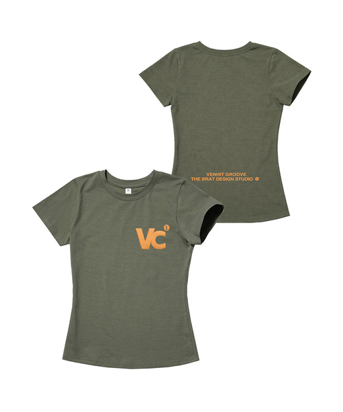 VENHIT（ベンヒット）の「VCシグネチャー刺繍スリムフィット半袖Tシャツ[BSC]（Tシャツ/カットソー・レディース・ブラック/カーキ/ホワイト/ネイビー・SMALL/MEDIUM/LARGE）」の3枚目の写真