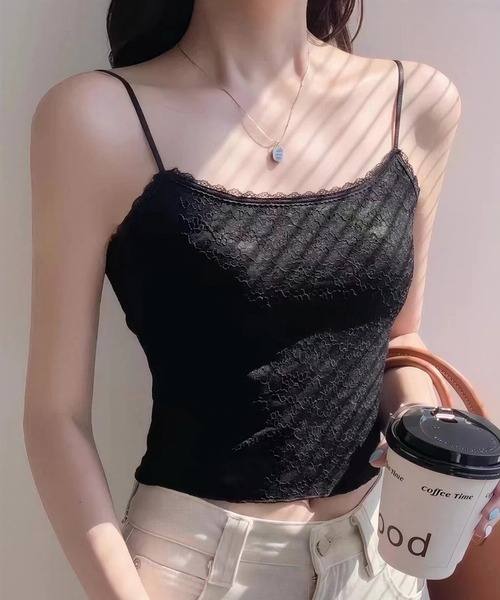 yuue' ( wear )(ユーイ)の「カップ付きレースキャミソール(キャミソール・レディース・アイボリー/ブラック/ホワイト・FREE)」の3枚目の写真