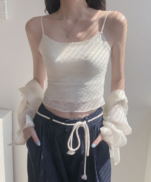 yuue' ( wear )(ユーイ)の「カップ付きレースキャミソール(キャミソール・レディース・アイボリー/ブラック/ホワイト・FREE)」の21枚目の写真