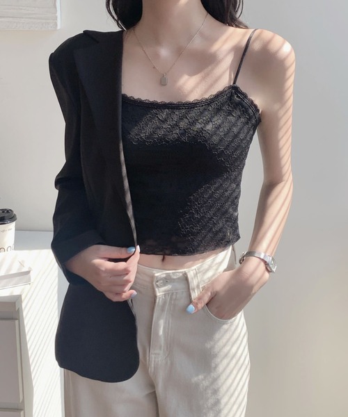 yuue' ( wear )(ユーイ)の「カップ付きレースキャミソール(キャミソール・レディース・アイボリー/ブラック/ホワイト・FREE)」の14枚目の写真