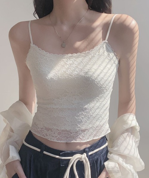 yuue' ( wear )(ユーイ)の「カップ付きレースキャミソール(キャミソール・レディース・アイボリー/ブラック/ホワイト・FREE)」の5枚目の写真