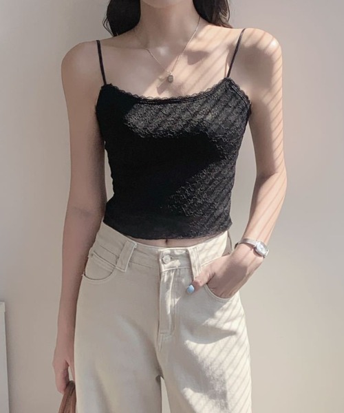 yuue' ( wear )(ユーイ)の「カップ付きレースキャミソール(キャミソール・レディース・アイボリー/ブラック/ホワイト・FREE)」の18枚目の写真