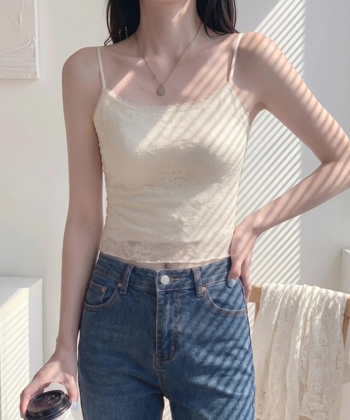 yuue' ( wear )(ユーイ)の「カップ付きレースキャミソール(キャミソール・レディース・アイボリー/ブラック/ホワイト・FREE)」の12枚目の写真