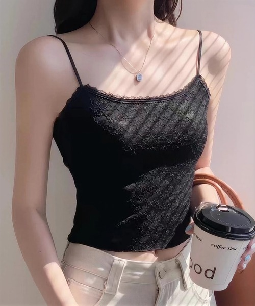 yuue' ( wear )(ユーイ)の「カップ付きレースキャミソール(キャミソール・レディース・アイボリー/ブラック/ホワイト・FREE)」の16枚目の写真