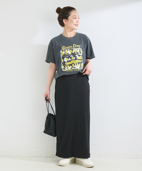 B.C STOCK(ベーセーストック)の「ウォッシャブル / リバーシブルリブスカート(スカート・レディース・アイボリー/ブラック・FREE)」の3枚目の写真