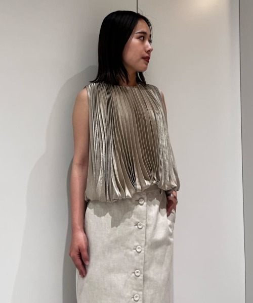 ESTNATION（エストネーション）の「ESTNATION THE FIRST / プリーツブラウス（シャツ/ブラウス・レディース・ライトベージュ・38/36）」の8枚目の写真