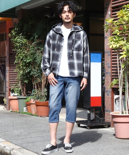 LUXSTYLE(ラグスタイル)の「接触冷感クロップドデニム(デニムパンツ・メンズ・ブルー/ブルー系その他/インディゴブルー・M/XL/L)」の5枚目の写真