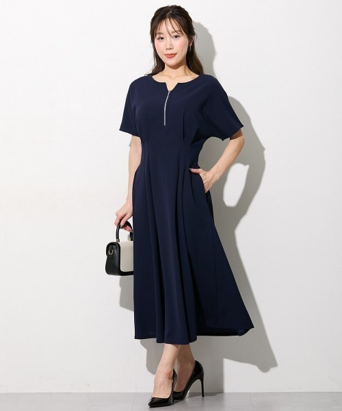Nissen glamor(ニッセングラマー)の「【大きい胸専用】半袖フロントジップワンピース(ワンピース・レディース・プラム/ダークネイビー・M/L/LL)」の21枚目の写真