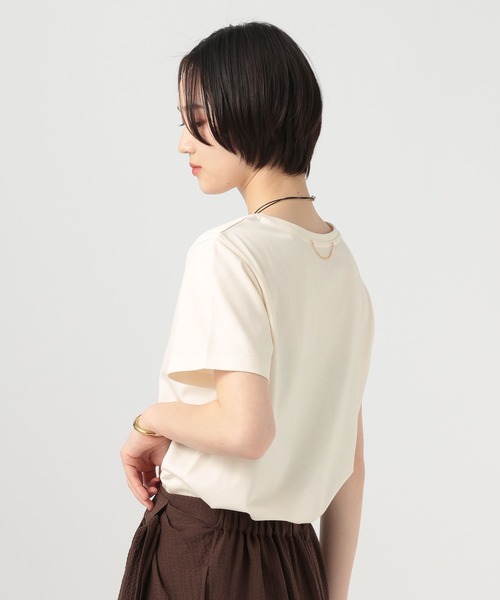 BAYFLOW（ベイフロー）の「マルチファンクション半袖Tシャツ[汗ジミ防止/UV防止/接触冷感/抗ピリング/遮熱/抗菌防臭/イージーケア]（Tシャツ/カットソー・レディース・ブラウン/ピンク/チャコール/オフホワイト・MEDIUM/SMALL）」の2枚目の写真