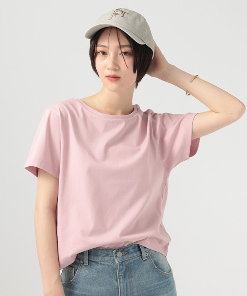 BAYFLOW（ベイフロー）の「マルチファンクション半袖Tシャツ[汗ジミ防止/UV防止/接触冷感/抗ピリング/遮熱/抗菌防臭/イージーケア]（Tシャツ/カットソー・レディース・ブラウン/ピンク/チャコール/オフホワイト・MEDIUM/SMALL）」の4枚目の写真