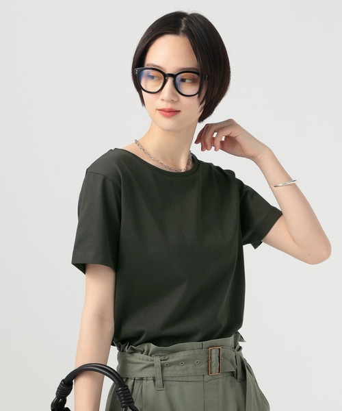BAYFLOW（ベイフロー）の「マルチファンクション半袖Tシャツ[汗ジミ防止/UV防止/接触冷感/抗ピリング/遮熱/抗菌防臭/イージーケア]（Tシャツ/カットソー・レディース・ブラウン/ピンク/チャコール/オフホワイト・MEDIUM/SMALL）」の3枚目の写真