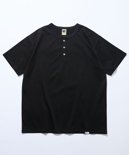 Russell Athletic(ラッセルアスレティック)の「限定展開 RUSSELL ATHLETIC×FREAK'S STORE ラッセル アスレチック 別注 プレミアム ヘンリーネック カットソー 半袖 シルケット(Tシャツ/カットソー・メンズ・ホワイト/サックスブルー/ブラック/ネイビー・LARGE/MEDIUM/SMALL)」の20枚目の写真