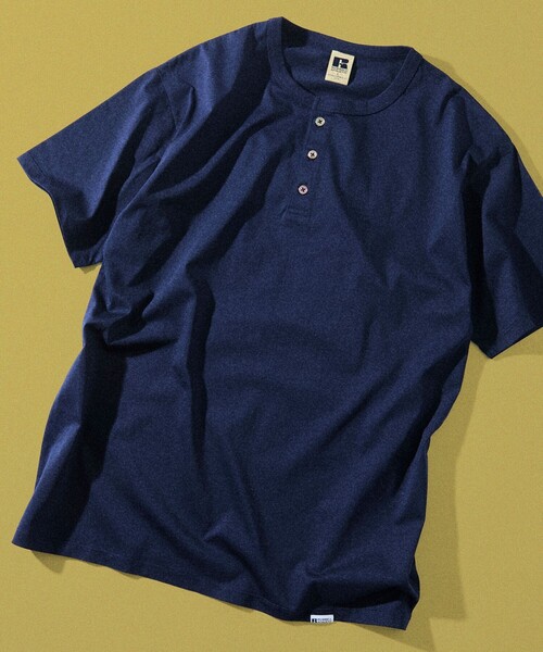 Russell Athletic(ラッセルアスレティック)の「限定展開 RUSSELL ATHLETIC×FREAK'S STORE ラッセル アスレチック 別注 プレミアム ヘンリーネック カットソー 半袖 シルケット(Tシャツ/カットソー・メンズ・ホワイト/サックスブルー/ブラック/ネイビー・LARGE/MEDIUM/SMALL)」の18枚目の写真