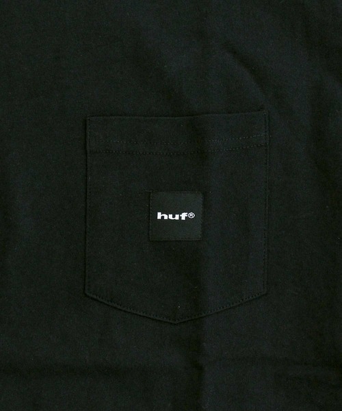 HUF（ハフ）の「ボックスロゴ 半袖ポケットTシャツ BOX LOGO SS POCKET TEE（Tシャツ/カットソー・メンズ・ホワイト×グレー/ブラック×ブラック・M/L/XL）」の11枚目の写真