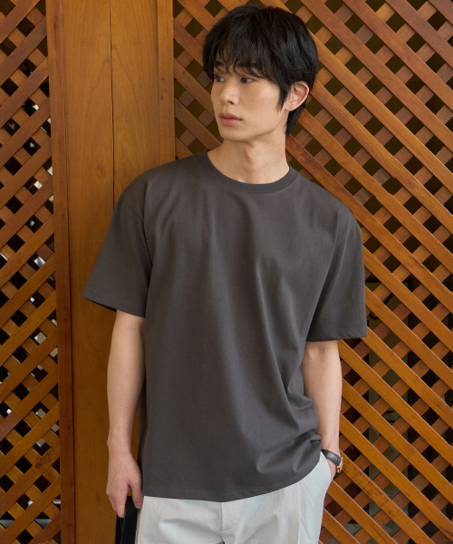 WEDNESDAY OASIS（ウェンズデーオアシス）の「[Atelier Standard] ハーフラウンドTシャツ_5COLOR(WB6TP43)（Tシャツ/カットソー・メンズ・ブルー/ブラック/チャコール/アイボリー/ライトグレー・MEDIUM/LARGE/X-LARGE）」の9枚目の写真