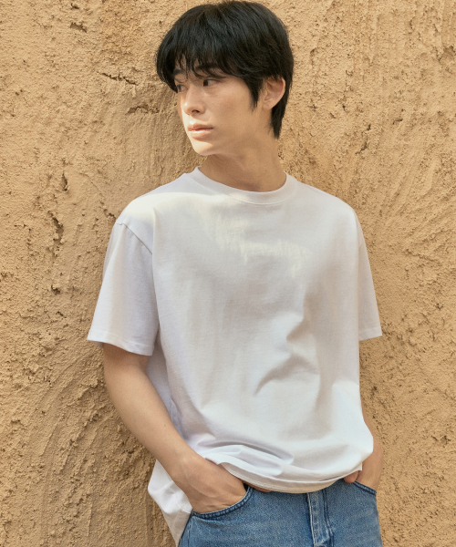 WEDNESDAY OASIS（ウェンズデーオアシス）の「[Atelier Standard] ハーフラウンドTシャツ_5COLOR(WB6TP43)（Tシャツ/カットソー・メンズ・ブルー/ブラック/チャコール/アイボリー/ライトグレー・MEDIUM/LARGE/X-LARGE）」の12枚目の写真