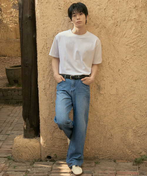 WEDNESDAY OASIS（ウェンズデーオアシス）の「[Atelier Standard] ハーフラウンドTシャツ_5COLOR(WB6TP43)（Tシャツ/カットソー・メンズ・ブルー/ブラック/チャコール/アイボリー/ライトグレー・MEDIUM/LARGE/X-LARGE）」の13枚目の写真