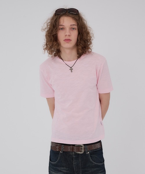 WISH FOR EVER(ウィッシュフォーエバー)の「CROPPED COMPACT SLAB T/クロップドコンパクトスラブT(Tシャツ/カットソー・メンズ・ホワイト/グレー/バーガンディー/ブラック/ライトピンク/イエロー/ネイビー/ライトブルー・SMALL/LARGE/MEDIUM)」の7枚目の写真