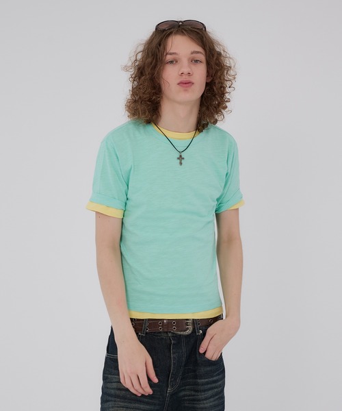 WISH FOR EVER(ウィッシュフォーエバー)の「CROPPED COMPACT SLAB T/クロップドコンパクトスラブT(Tシャツ/カットソー・メンズ・ホワイト/グレー/バーガンディー/ブラック/ライトピンク/イエロー/ネイビー/ライトブルー・SMALL/LARGE/MEDIUM)」の4枚目の写真