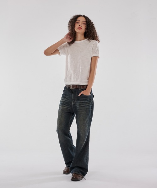 WISH FOR EVER(ウィッシュフォーエバー)の「CROPPED COMPACT SLAB T/クロップドコンパクトスラブT(Tシャツ/カットソー・メンズ・ホワイト/グレー/バーガンディー/ブラック・SMALL/LARGE/MEDIUM)」の5枚目の写真