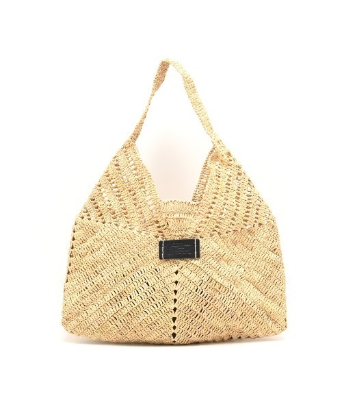 CLEDRAN(クレドラン)の「【手編み 天然ラフィア】CL3952 HAND&WORK RAFFIA TRIANGULAR BAG(かごバッグ・レディース・ダークベージュ/ナチュラル・FREE)」の3枚目の写真