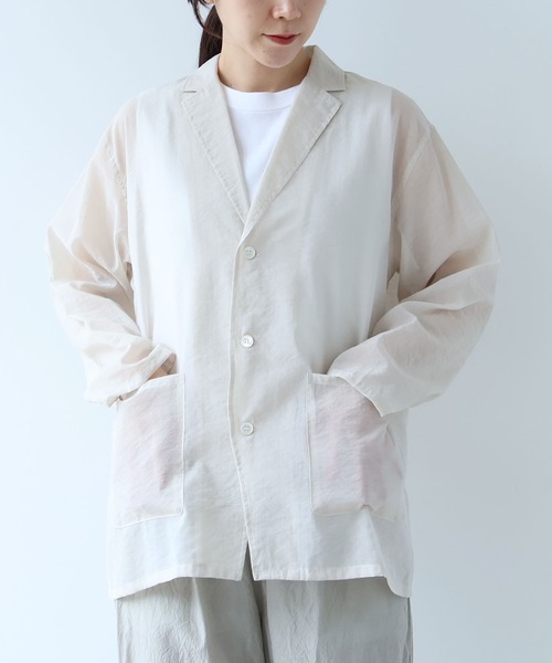ジャケット・アウター yuni Cotton Nylon sheer shirt jacket △Cotton Nylon sheer shirt jacket（テーラードジャケット）｜yuni