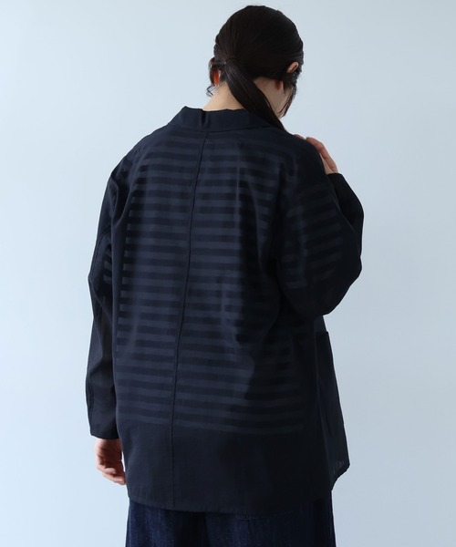 yuni(ユニ )の「△Cotton Nylon sheer shirt jacket(テーラードジャケット・レディース・ブラック/ベージュ・FREE)」の21枚目の写真