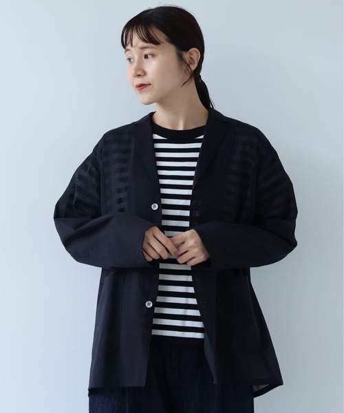 yuni(ユニ )の「△Cotton Nylon sheer shirt jacket(テーラードジャケット・レディース・ブラック/ベージュ・FREE)」の20枚目の写真