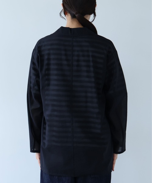 yuni(ユニ )の「△Cotton Nylon sheer shirt jacket(テーラードジャケット・レディース・ブラック/ベージュ・FREE)」の17枚目の写真
