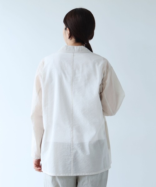 yuni(ユニ )の「△Cotton Nylon sheer shirt jacket(テーラードジャケット・レディース・ブラック/ベージュ・FREE)」の7枚目の写真
