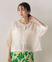 Droite lautreamont | 【WEB限定】シアーサテンバンドカラーブラウス(シャツ/ブラウス)