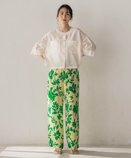 Droite lautreamont(ドロワットロートレアモン)の「【WEB限定】シアーサテンバンドカラーブラウス(シャツ/ブラウス・レディース・オフホワイト/ブルー/チャコールグレー・M)」の8枚目の写真