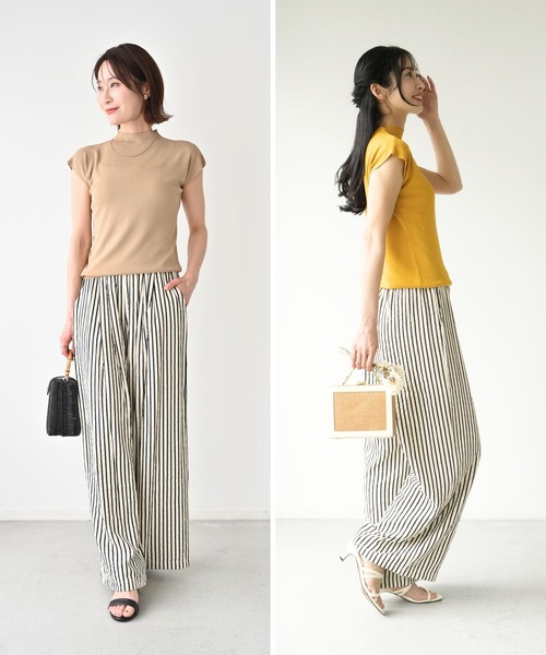 Ehre style（エーレスタイル）の「大人ストライプ 休日 パンツ 楽パンツ（その他パンツ・レディース・ストライプ・FREE）」の5枚目の写真