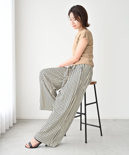 Ehre style（エーレスタイル）の「大人ストライプ 休日 パンツ 楽パンツ（その他パンツ・レディース・ストライプ・FREE）」の15枚目の写真