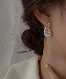 レトロ風 幾何モチーフ 個性的ピアス ジプシー