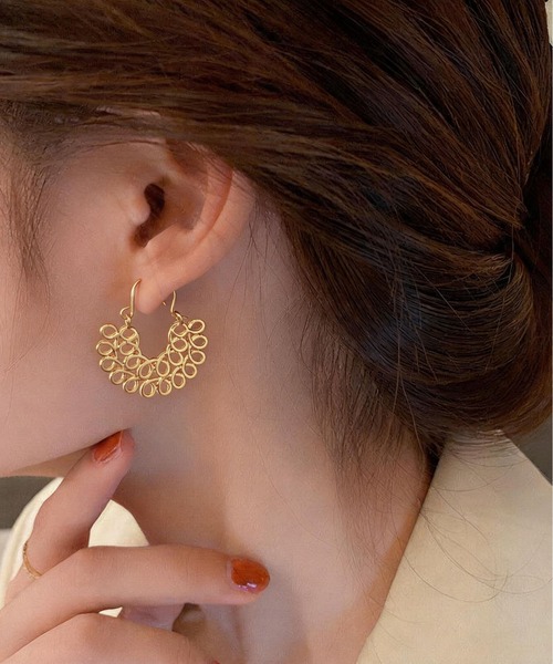 セール】レトロ風 幾何モチーフ 個性的ピアス ジプシー（ピアス（両耳