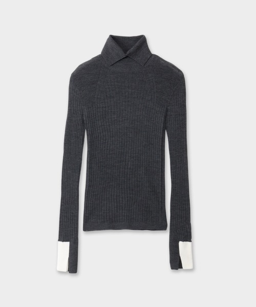 CINOH(チノ)の「15.5 MICRON WOOL TURTLENECK KNIT(ニット/セーター・レディース・ベージュ/チャコールグレー/ブラック・38/36)」の19枚目の写真