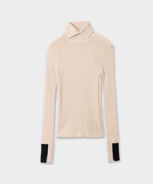 CINOH(チノ)の「15.5 MICRON WOOL TURTLENECK KNIT(ニット/セーター・レディース・ベージュ/チャコールグレー/ブラック・38/36)」の21枚目の写真