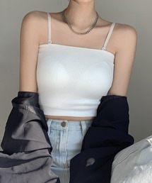 2wayカップ付きショートリブキャミ