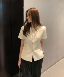 FAVORITO（ファヴォリート）の「ノーカラーツイードジャケット（ノーカラージャケット）」
